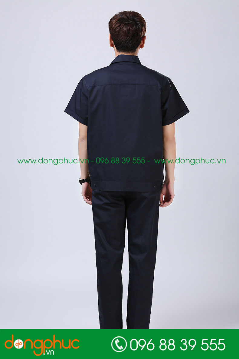 Mẫu bảo hộ màu tím than phối đỏ cộc tay